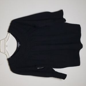 Lord and Taylor Cashmere sweater, black, loose crew neck, women's size small